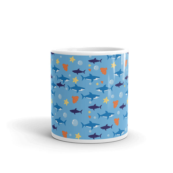 Shark White glossy mug