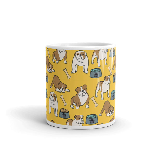 Bulldog White glossy mug