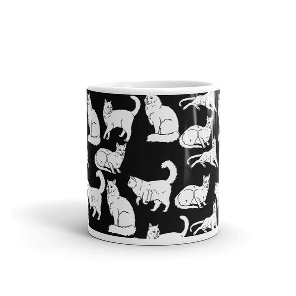 Cat White glossy mug