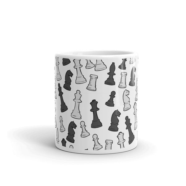 Chess White glossy mug