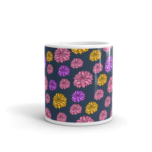 Flower White glossy mug