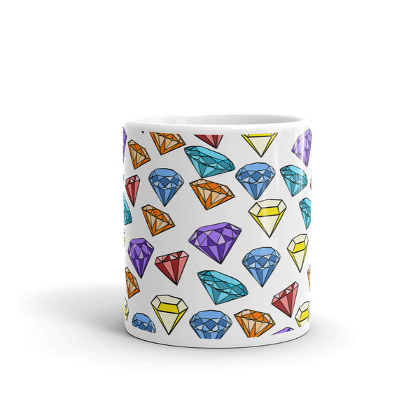 Gems White glossy mug