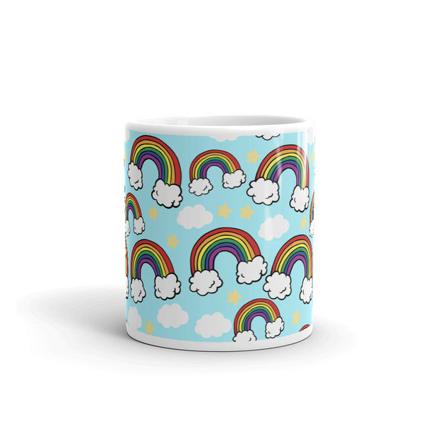 Rainbow White glossy mug