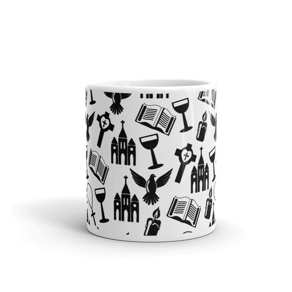 Religious White glossy mug