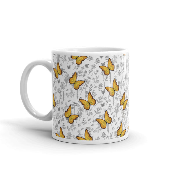 Butterfly White glossy mug