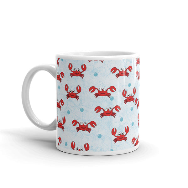 Crab White glossy mug