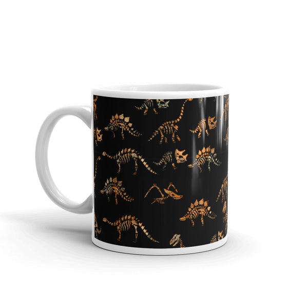 Dinosaur Skeleton White glossy mug