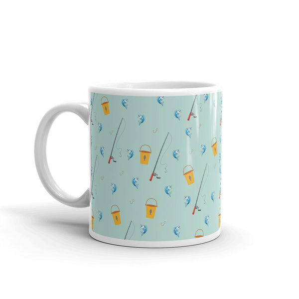 Fishing White glossy mug