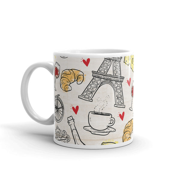 Paris 1 White glossy mug