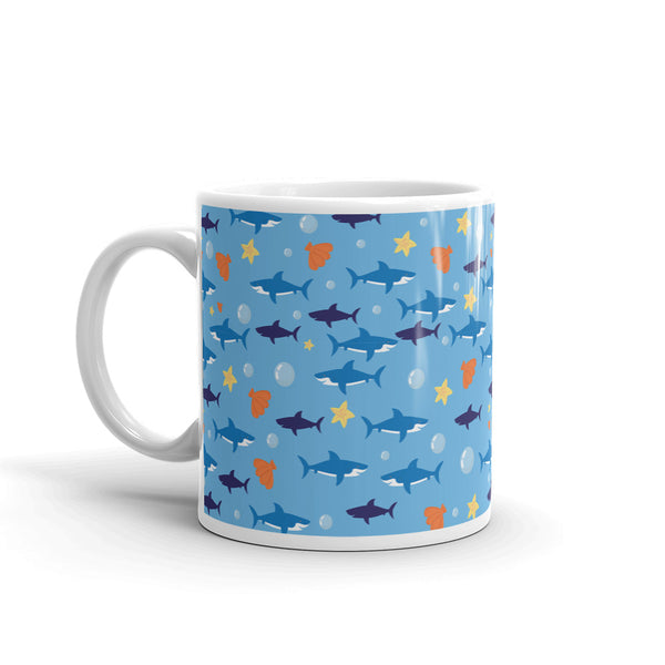 Shark White glossy mug