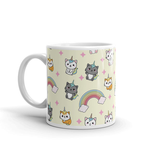 Unicorn Cat White glossy mug