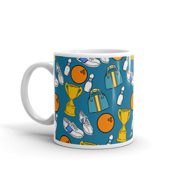 Bowling White glossy mug