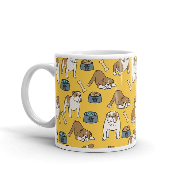 Bulldog White glossy mug