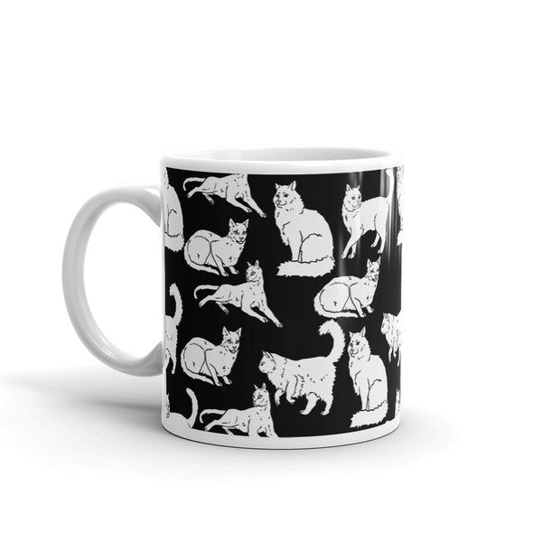 Cat White glossy mug