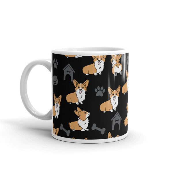 Corgi White glossy mug