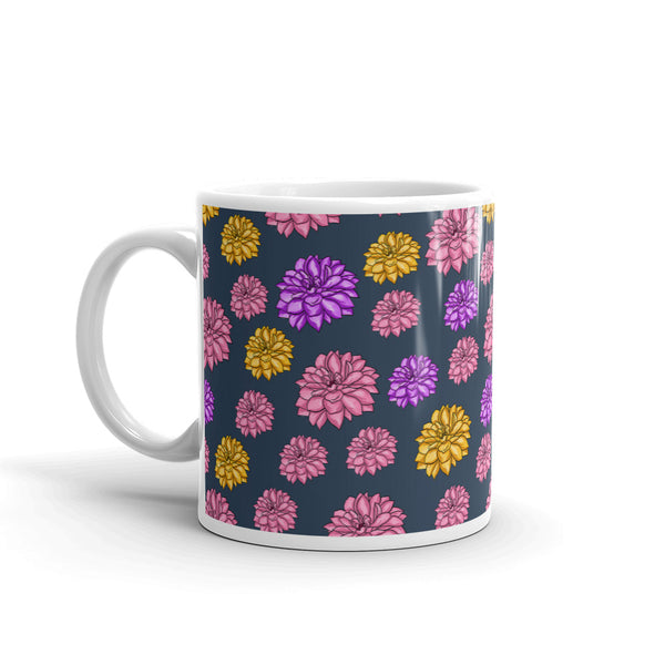 Flower White glossy mug