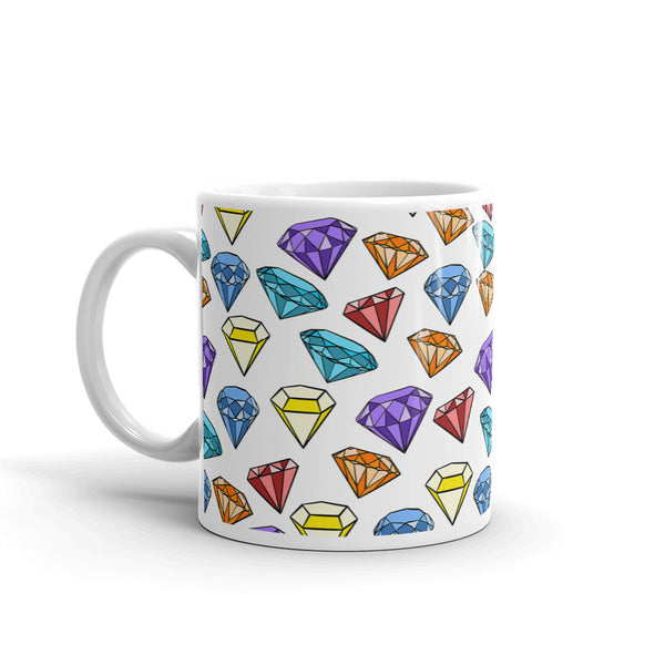 Gems White glossy mug