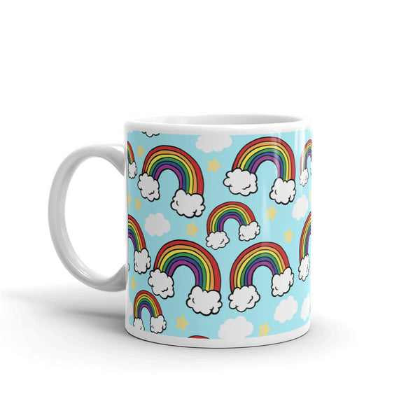 Rainbow White glossy mug