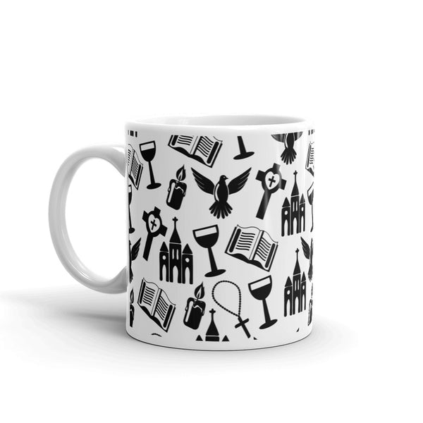Religious White glossy mug