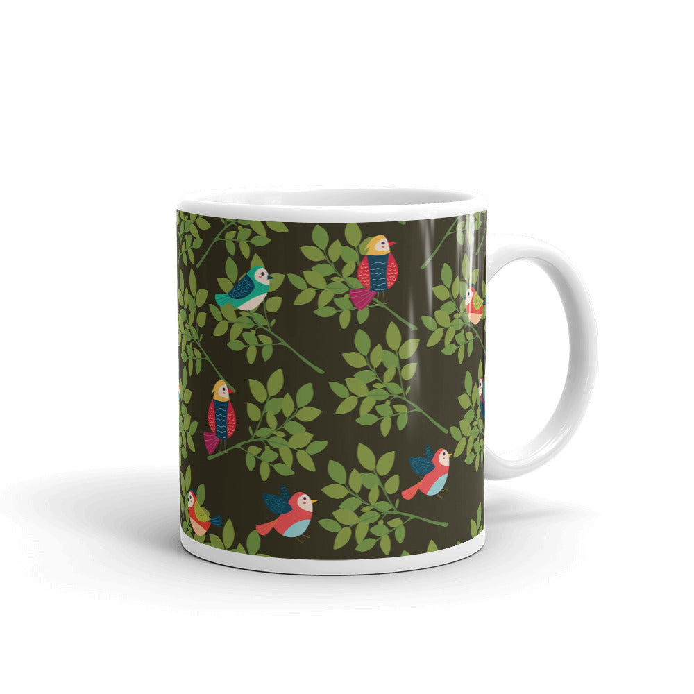 Bird White glossy mug