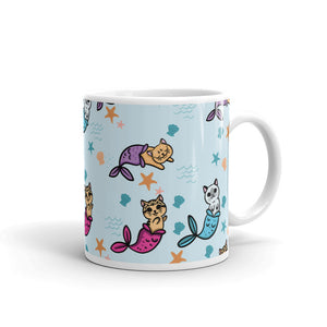 Cat Mermaid White glossy mug