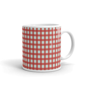 Checkered White glossy mug