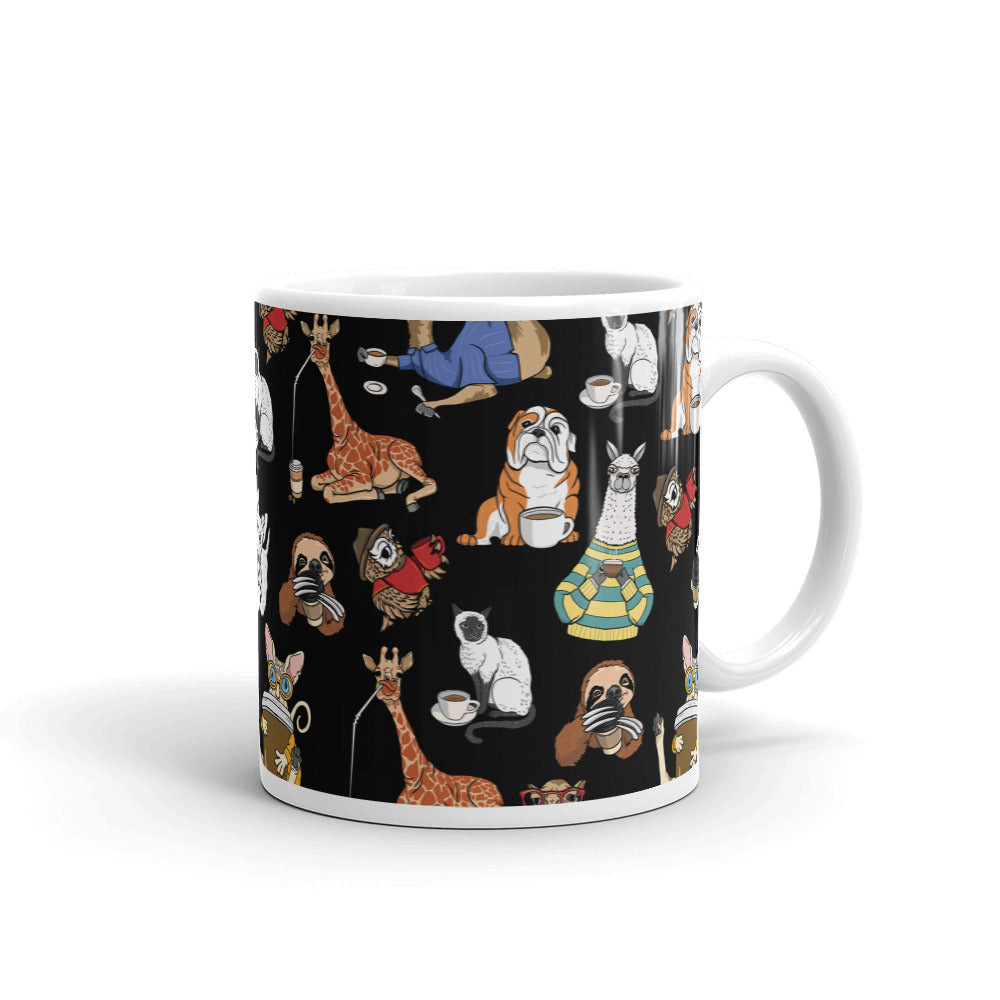 Coffee All Animals White glossy mug