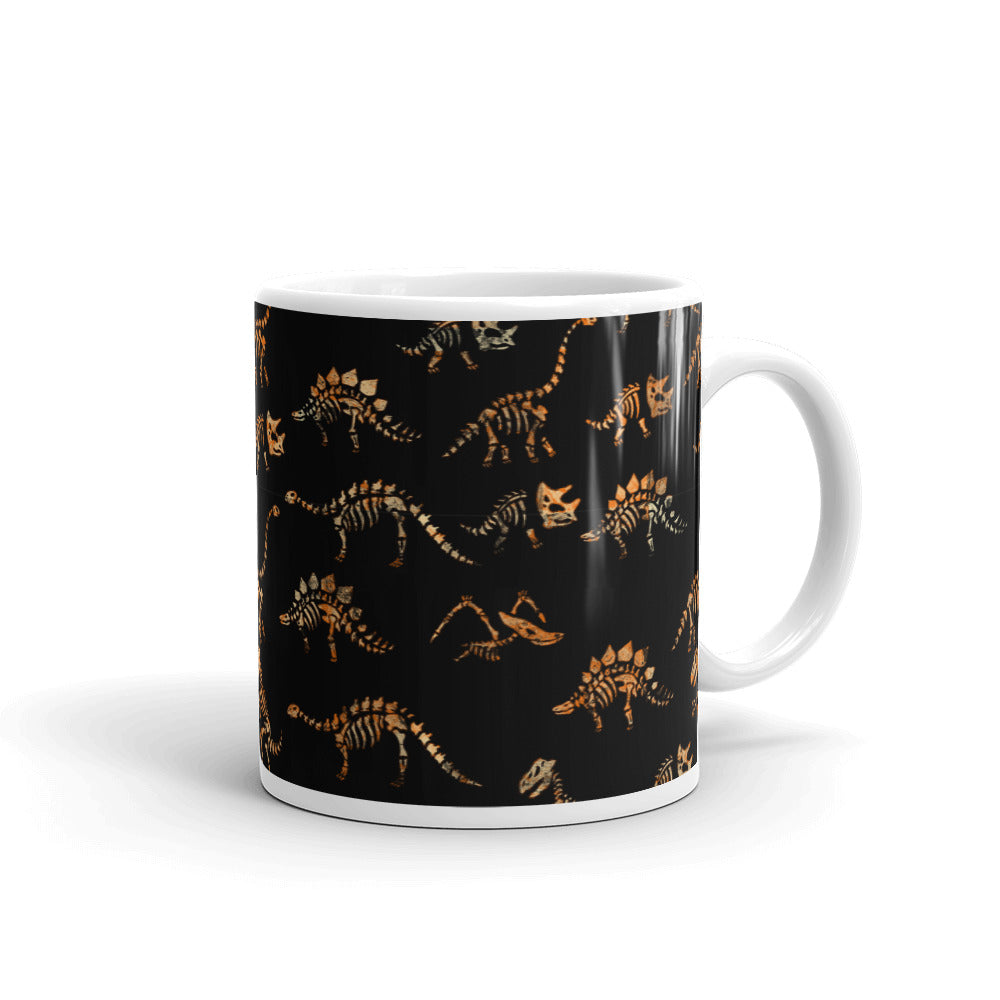 Dinosaur Skeleton White glossy mug