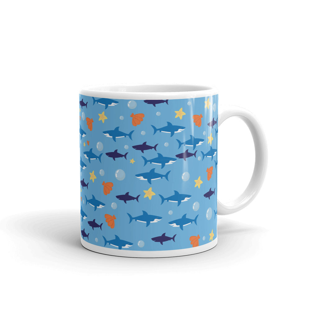 Shark White glossy mug