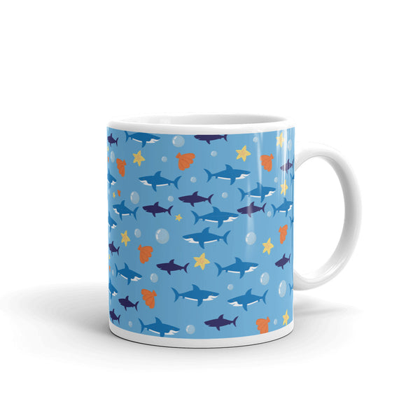 Shark White glossy mug