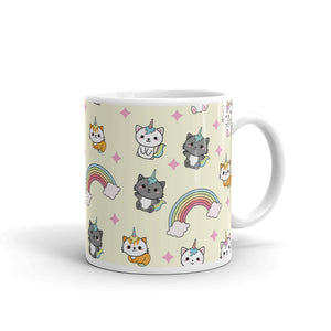 Unicorn Cat White glossy mug