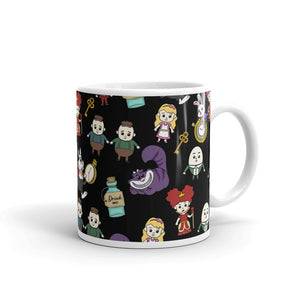 Alice in Wonderland White glossy mug