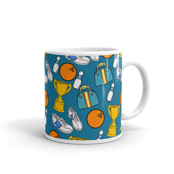 Bowling White glossy mug