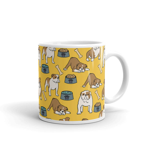 Bulldog White glossy mug