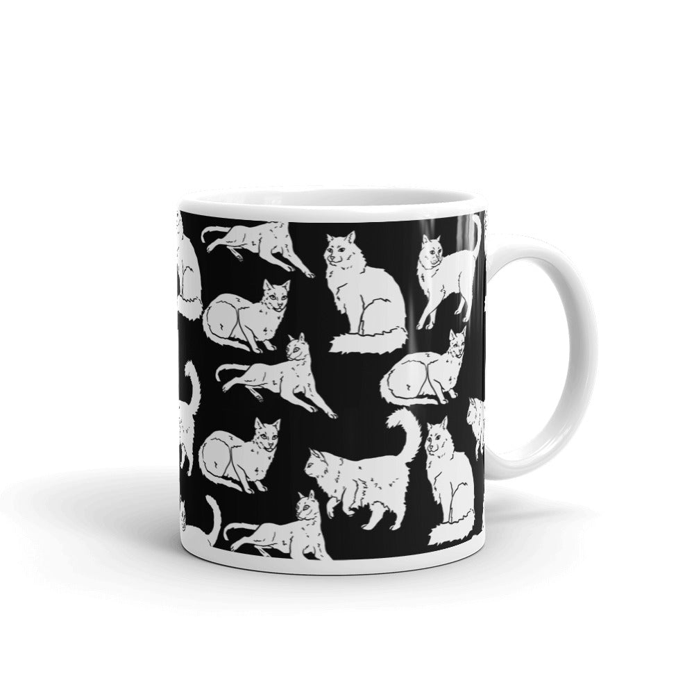 Cat White glossy mug