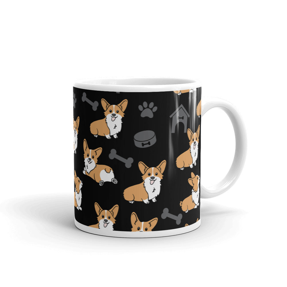 Corgi White glossy mug