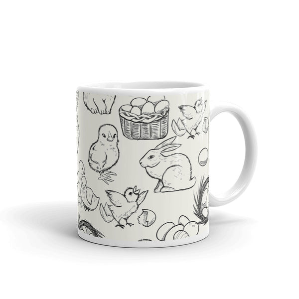 Easter Sketch White glossy mug