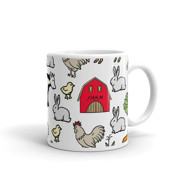 Farm White glossy mug