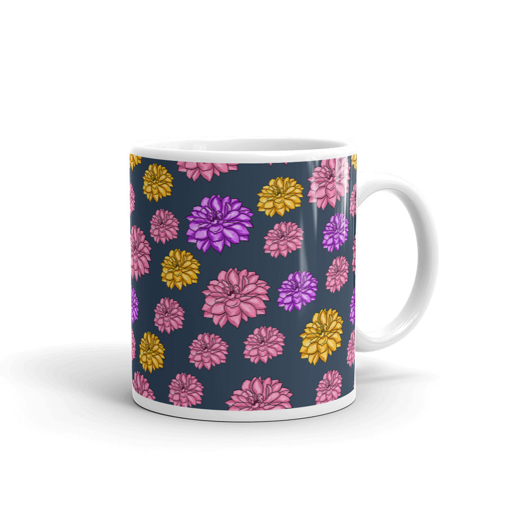 Flower White glossy mug