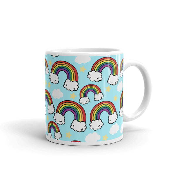 Rainbow White glossy mug