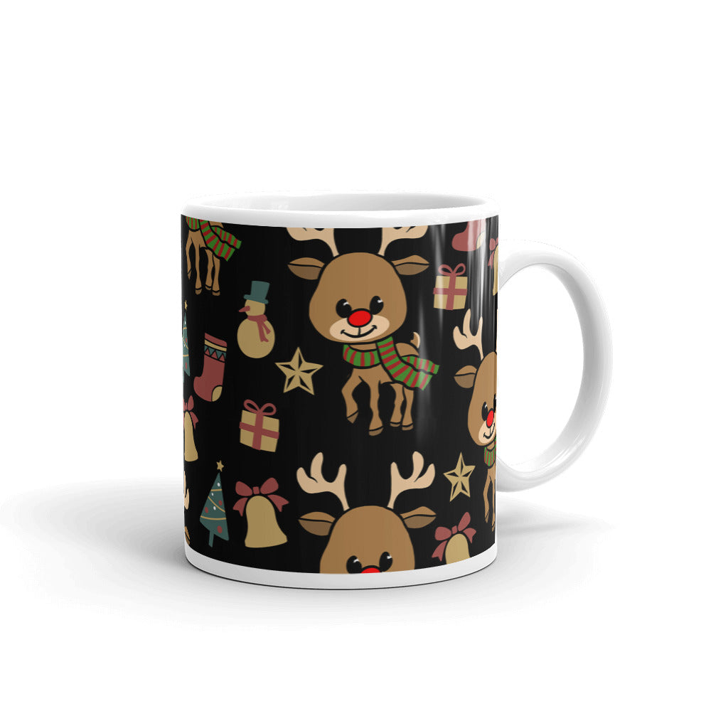 Reindeer White glossy mug