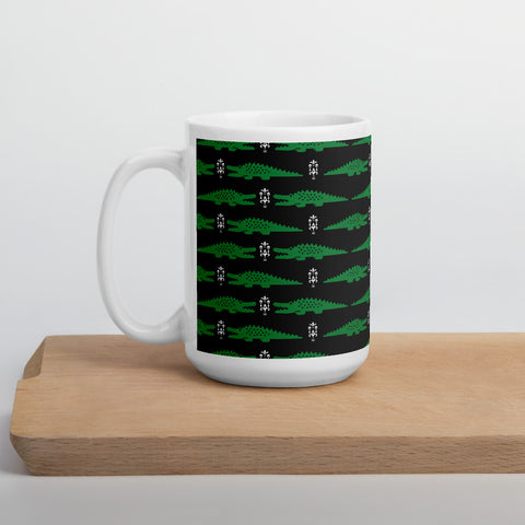 Alligator White glossy mug