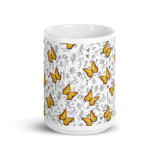 Butterfly White glossy mug