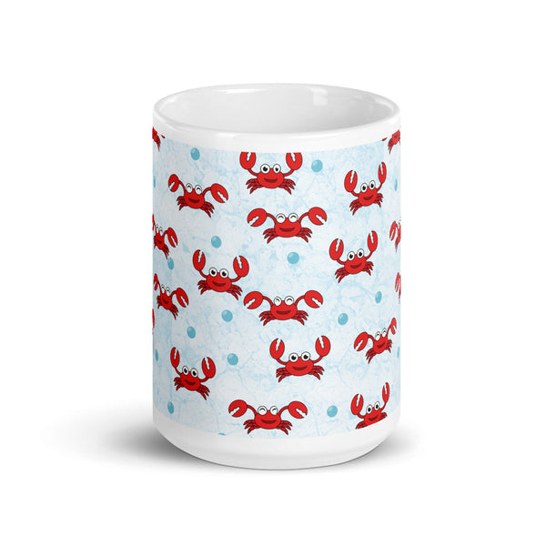 Crab White glossy mug