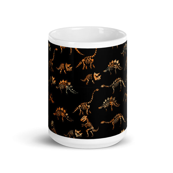 Dinosaur Skeleton White glossy mug