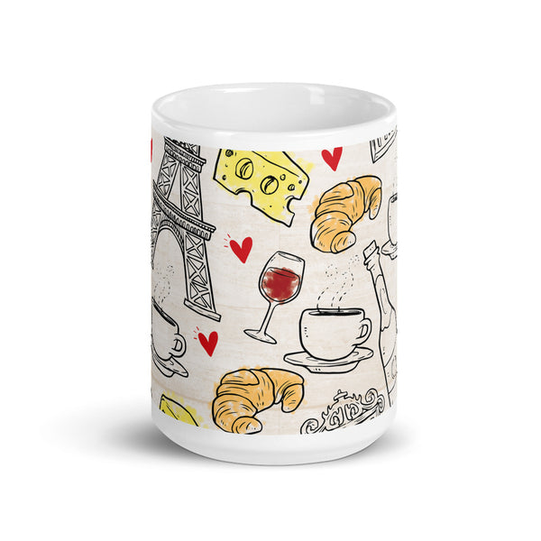 Paris 1 White glossy mug