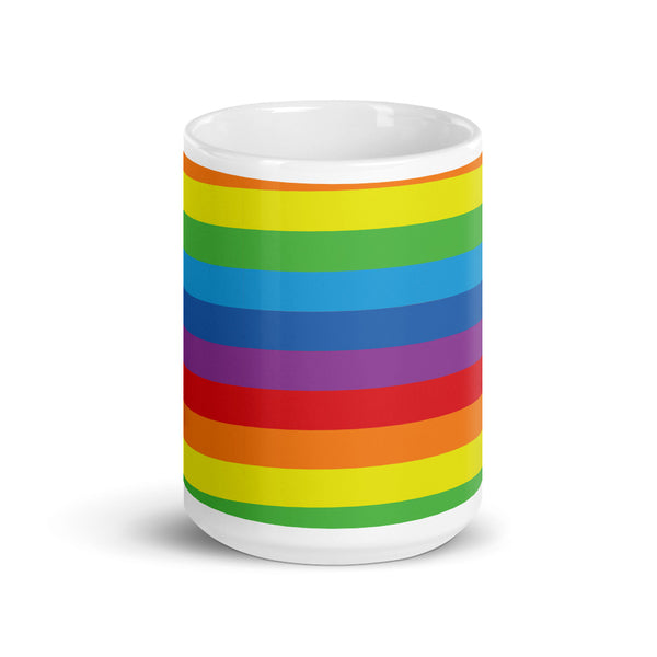 Rainbow White glossy mug