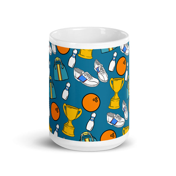 Bowling White glossy mug