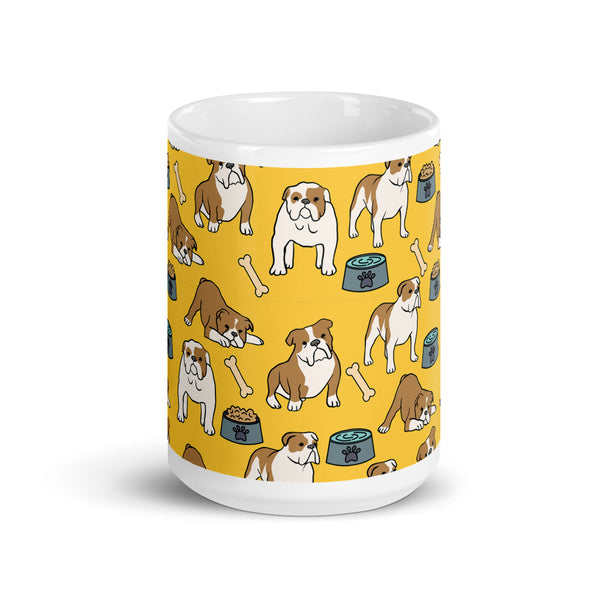 Bulldog White glossy mug