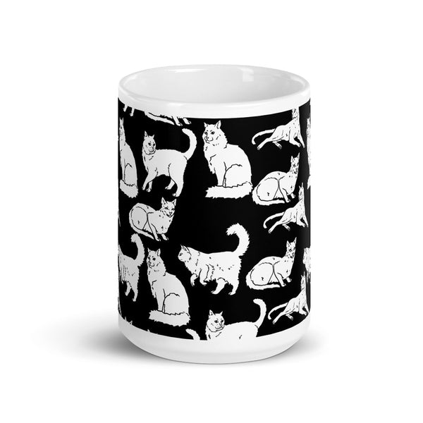 Cat White glossy mug